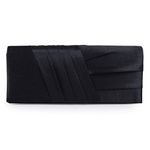 Damara Elegance Satin Cocktail Wedding Handbag Evening Clutch Bag,Navy Blue