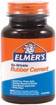 Elmer's Easy to Use Photo-Safe Repositionable No Wrinkle Clear Rubber Cement Adhesive, 4 Ounce, (6 Pack)