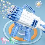 VGRASSP 32 Holes Bubble Maker Gatling Bubble Gun Machine Toy for Kids with Bubble Solution Indoor and Outdoor Toddlers Bubble Launcher Machine for Girls and Boys - Multicolor (Color As Per Stock)