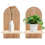 BlyeMichdi 2 Pcs Boho Wooden Rainbow Wall Shelves shelf decor,Bohemian Hanging Shelf Wall Mount Book Shelf,Floating Shelves for Wall Rainbow Arch for Living Rooms Bathroom Wall Decoration Display