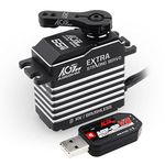 AGFRC 55KG Digital-Steering-Servo High-Torque - Full Metal Gear Brushless Programmable RC Servo Motor for 1/8 1/10 RC Car Crawler, Control Angle 180° (A86BHM&AGF-SPV3)