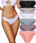 FINETOO Pack of 6 Hipster Women's Cotton Underwear Women Set Cotton Briefs Sports Briefs Sexy Panties Underpants Multipack S-XL