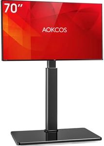AOKCOS Supporto TV da Pavimento più Alto 1350mm per 32-55 65 70 Pollici, inclinabile & Girevole & Altezza Regolazione Mobile Porta TV da Terra, Universale Max VESA 400x400mm 40kg