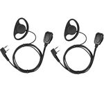 Retevis RE3224 Walkie Talkie Earpiece with Mic 2 Pin D-type Headset Compatible with 2 Way Radio RT24 RT27 RT22 RT28 RT617 RT618 RT619 Baofeng BF-888S Kenwood HYT TYT (2 pcs)