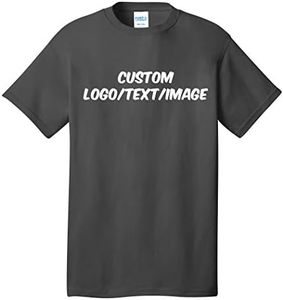 INK STITCH Unisex PC54 Custom Design Your Own Cotton Short Sleeve Tshirts - Charcoal (3XL)