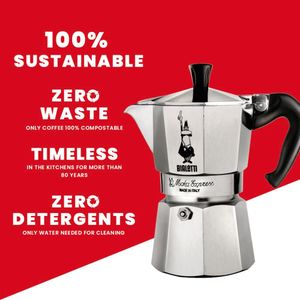 Bialetti 3-Cup Moka Pot – Black Stovetop Espresso Maker