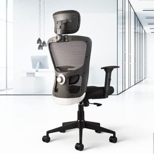 CELLBELL Leo C110 High-Back Mesh Office Chair/Study Chair/Revolving Chair/Computer Chair for Work from Home Matt Finish Fiber Wheelbase Chair [Black]