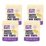 Atom Eats | Salted Pretzel Mini Knots (Pack of 4) - 30g each | Savory Snacks, Crunchy Namkeen - Perfect for Snack Box, Parties, On-the-Go - Versatile Food Items - Great for Dipping, Solo Snacking