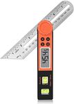 Digital Angle Finder Protractor 0-360 Degree T-Bevel Gauge & Protractor with Horizontal Vertical Bubble & Full LCD Display for Woodworking, Metalworking, Construction