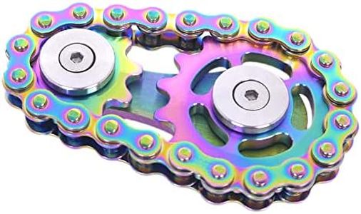 DMaos Fidget Spinner, Linkage Bicycle Chain Design 2 Gears Figity Spin Finger Games, Metal Stainless Steel Durable Mechanics with Smooth Bearings, Figit Toy for Adults Kids - Full Colorful