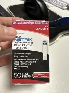 Leader True Metrix Self Monitoring Blood Glucose Test Strips, 50 Count Per Box - 4 Boxes