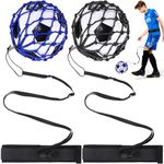 TOBWOLF 2PCS Waist Belt Soccer Ball Trainer, Adjustable Football Soccer Rebound Net, Hands-Free Football Kick Throw Solo Practice Training Aid, Soccer Bounce Back Practice Training Aid Control Skills