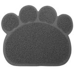 Emily Pets Printed Paw Shape Pad Dog/Cat Litter Mat Pet Puppy Kitty Dish Feeding Food Bowl Placemat Anti-Skid Waterproof Sleeping Pad (Color: Grey, Small)