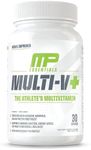 Muscle Pharm Essentials Multi-V+, The Athlete's Multi-Vitamin, Enhanced Energy, Performance & Immune Health, Daily Multivitamin for Men & Women with Minerals Plus Probiotics, 90 Tablets, 30 Servings