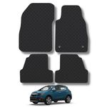 Rubber Car Mats Compatible with Vauxhall Mokka (2012-2019) Tailored Fit Rubber Floor Mats Set Accessory Black Custom Fit 4 Pieces with Clips - Anti-Slip Backing, Heavy Duty & Waterproof