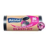 Bacofoil Elasti-Fit Bin Liners - 50L Recycled bin bags, 3 Rolls (30 Bags) - Leak-Proof, Elastic Fastening for Secure Fit - Made from 100% Recycled Plastic - Eco-Friendly Waste Disposal.