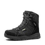 NORTIV 8 Men's Lightweight Military Tactical Work Boots Outdoor Motorcycle Combat Boots, Waterproof-all Black, 13