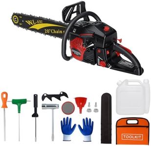 63cc Gas Powered Chainsaw, 18 Inch Gas Chainsaw with 2-Cycle 4.2 HP Engine, Petrol Chain Saw with Chain Brake, Automatic Oiler and Tool Kit for Tree Trimming, Wood Cutting, Farm, Garden and Yard