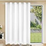 Deconovo 50% Half Room Darkening 120 Inch Curtain, Room Divider Darkening Drape,Window Treatment for Living Room, Bedroom,120Wx96L Inch, White, 1 Panel