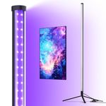 Barrina LED UV Light for Parties, T10 Vertical Standing UV Blacklight Fixture, 42W, 385-400nm, 4FT/120cm Height with On/Off Switch and Tripod Floor Stand for Halloween, Fluorescent Poster Glow Party