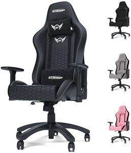 GT OMEGA Pro Series Gen 2.0 Gaming Chair, White PVC Computer Office Chair, Ergonomic Desk Chair for Home, Adjustable Arms, 180 Degree Recline, Lumbar Neck Cushions, Height Adjustable, 110kg Capacity