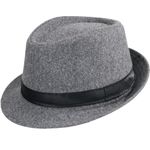 YeeHeen Fedoras Hat for Men Vintage Gentleman Panama Hat Trilby Jazz Hats Grey