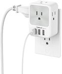 Outlet Extender with USB Charger Bl