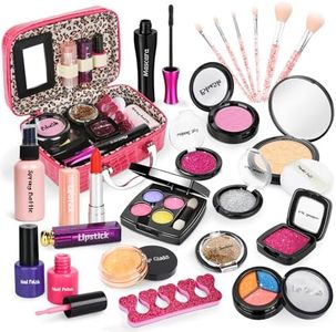 Dreamon Kids Makeup Set for Girls | Washable & Non-Toxic Real Makeup Set | Pretend Play Princess Toys | Christmas Birthday Gifts for Girls Age 5-12