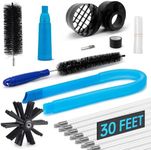 Morinoli Dryer Vent Cleaner Kit - 30 Feet, 10 Pcs Dryer Vent Duct Cleaning Kit with Vacuum Hose Attachment Brush, Lint Cleaner for Dryer Vent Trap with Dryer Vent Brush
