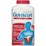 Gaviscon Extra Strength Tablets - 120 Count - Chewable Foaming Antacid Tablets for Day and Night Heartburn Relief, Acid Reflux and GERD Relief, Fruit Blend - Free of Aluminum, Lactose and Gluten