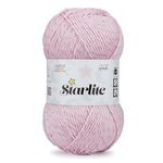 Ganga Acrowools Cotton Starlite, 99% Anti Pill Yarn 1% Metal, Hand Knitting Yarn Oekotex Class1 Certified (Stl001-Baby Pink), 100 Gram