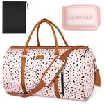 Garment Bag for Travel Convertible Carry On Garment Bag Large Travel Duffel Bags for Women 2 in 1 Hanging Suitcase Suit Travel Bags for Women & Men 3pcs Set, A-Pink Leopard