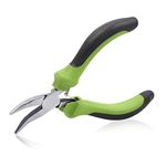 SPEEDWOX Bent Nose Pliers for Jewelery Making 5 Inches Smooth Jaw Mini Beading Tool Precision Beading Pliers with Spring Hobby Craft DIY