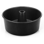 HaWare Ring Cake Tin, 10inch Large Non-Stick Stainless Steel Round Tube Cake Pan for Baking, Birthday Fluted Ring Cake Mould, Hollow Design, Healthy & Non-Toxic, Release& Clean Easily (26cm, Black)