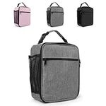 Lunch Bag for Men Women, Insulated Lunch Box, Portable Leakproof Lunch Bag Tough & Spacious Lunch Box for Work, School, Picnic(Grey)