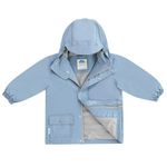 JAN & JUL Waterproof Fleece Lined Rain Jacket, Raincoat with Hood for Toddlers (Dusty Blue, Size 4T)