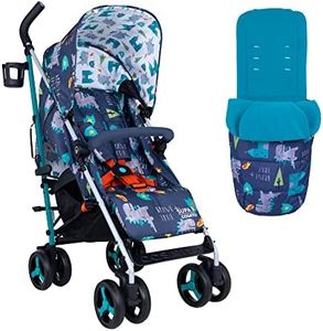 Cosatto Supa 3 Pushchair with Footmuff – Lightweight Stroller from Birth to 25Kg - Easy, Compact, Umbrella Fold, Large Shopping Basket, Carry Handle Footmuff, Dragon Kingdom