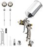 BEETRO HVLP Air Spray Gun, 1000ml Capacity 14.5CFM 30-43psi 1.4mm/1.8mm Nozzles Stainless Steel with Type 2 Adapter Air Control Valve and Filter Professional Gravity Feed Sprayer Automotive