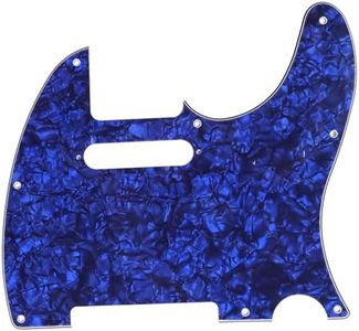 Musiclily 8 Hole Tele Guitar Pickguard for USA/Mexican Made Fender Standard Telecaster Modern Style, 4Ply Blue Pearl