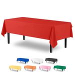 XHDA 6 Pack Red Party Table Cloth 54" x 108", Plastic Table Cloth Wipeable, Rectangular Waterproof Party Tablecloth for Kids Party Birthday Festive Party (Red)