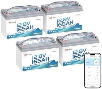 Redodo 4 Pack Smart Bluetooth 12V 165Ah Dual Purpose Marine Battery, 1200CCA Group 31 Starting Battery, 2112Wh Deep Cycle Batteries with Self Heating, IP67 Waterproof