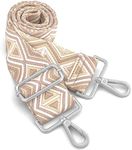 Silvery Purse Straps Replacement Crossbody - Guitar Strap for Purses Crossbody, Wide Shoulder Strap for Crossbody Bags, Bag Strap for Handbag,for Her,Pink Jacquard Geometric