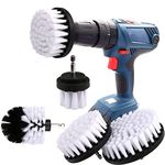 YIHATA Drill Brushes Brush Attachment, 4 Pieces Electric Cleaning Brush, Drill Scrubbing Brushes for Car Cleaning Kit, Great for Carpet Floor Bathroom Toilet Tub Kitchen Marble Ceramic Surface White