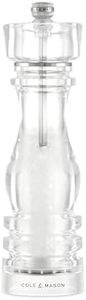 Cole & Mason London Refillable Spice Mill - Kitchen & Home Accessory - Table Salt Grinder - Salt Mill with Ceramic Mechanism - 8", Acrylic