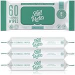 Stall Mates: 60-Wipe Home Pack: Flushable and Hypoallergenic Moist Wipes Made in the USA. Fragrance and Alcohol Free. Aloe, Cucumber, Chamomile. (4 Pack - 240 Wipes Total)