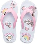 Saidoteto Boys Girls Flip Flops Summer Slide Sandals Beach Pool Water Shoes(Toddler/Little Kid/Big Kid). Grey/navy 2-3 220303