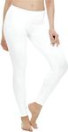 Thermajane Long Johns for Women - Thermal Leggings for Women, Fleece Lined Thermal Underwear Bottoms, White, X-Large