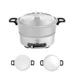 Joydeem 2 in 1 Electric Hot Pot, 3.5L Shabu Shabu Pot with Two Removable Pot, Ceramic Non-stick Coating, 1400W, JD-HG3706W