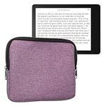kwmobile Fabric protective cover compatible with 6,8-7" eReader Cover - Fabric cover for e-Reader with zip - Lavender