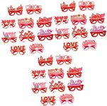 Vaguelly 30 Pcs Valentine Glasses Valentines Day Eyewear Shot Glasses Disposable Couples Adult Bride Photo Funny Glasses Heart Goggles Miss Aldult Decorate Non-woven Fabric